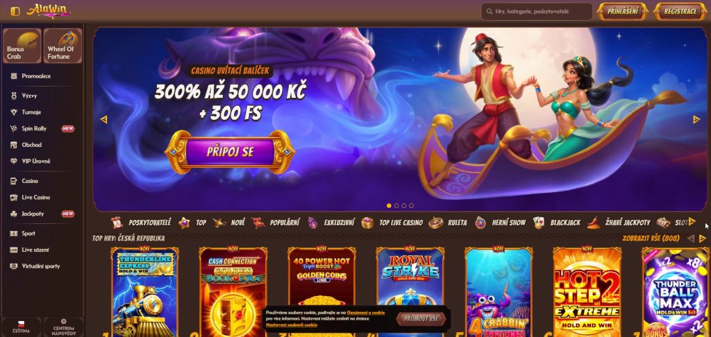 Obrázek online kasina Alawin s uvítacím balíčkem až 2 000 € a 300 roztočeními zdarma